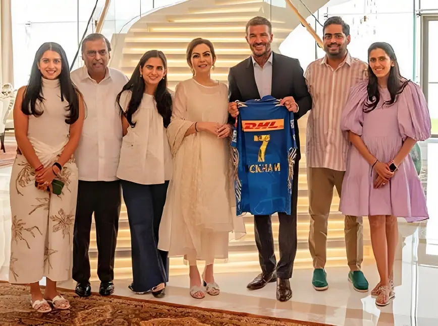 David Beckham Meets Ambani Family Mumbai