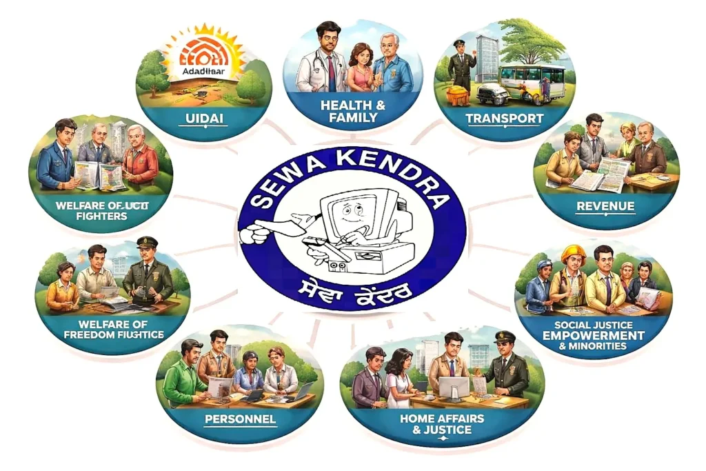 Sewa kendra Services Department wise